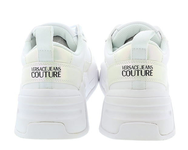 Versace Jeans Couture White Fashion Lace Up Sneakers-