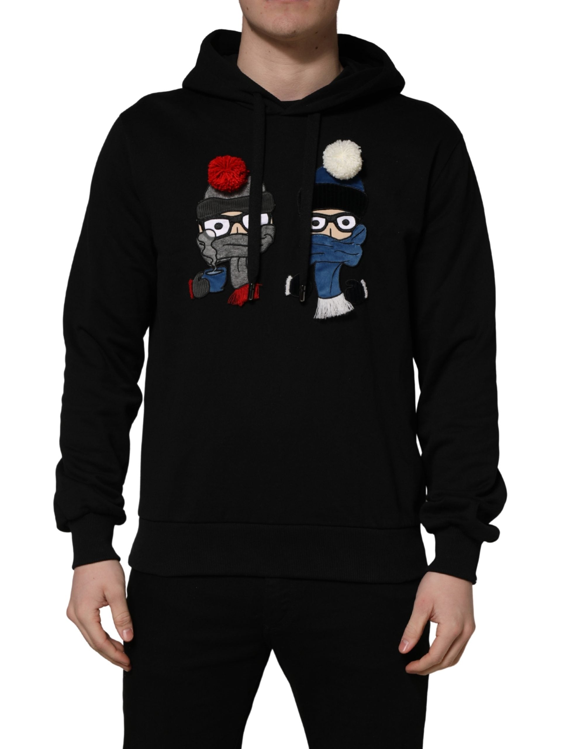 Dolce & Gabbana Dolce & Gabbana #dgfamily Black Cotton Hooded Men Sweatshirt Men's Sweater