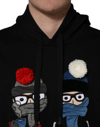 Dolce & Gabbana Dolce & Gabbana #dgfamily Black Cotton Hooded Men Sweatshirt Men's Sweater