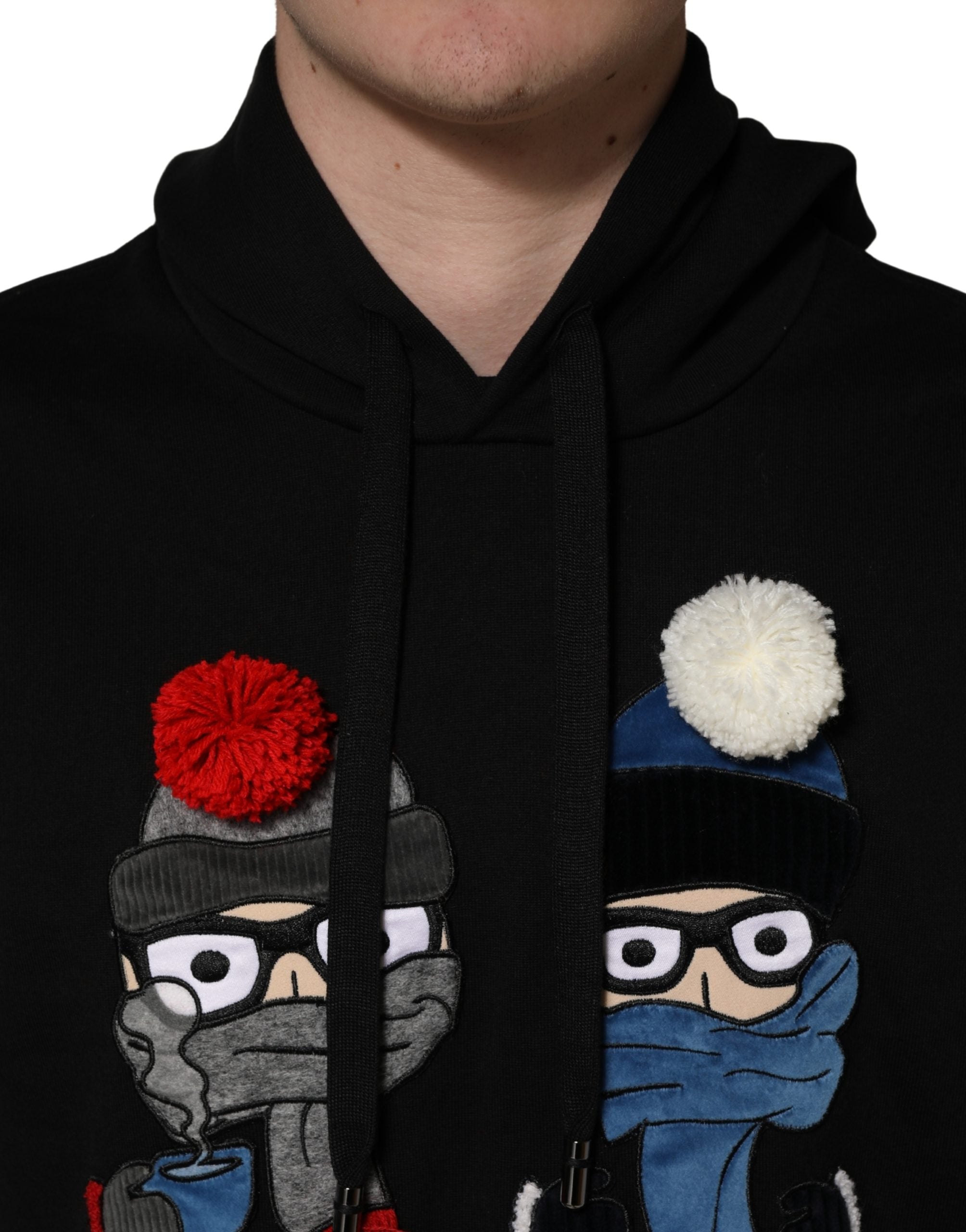 Dolce & Gabbana Dolce & Gabbana #dgfamily Black Cotton Hooded Men Sweatshirt Men's Sweater