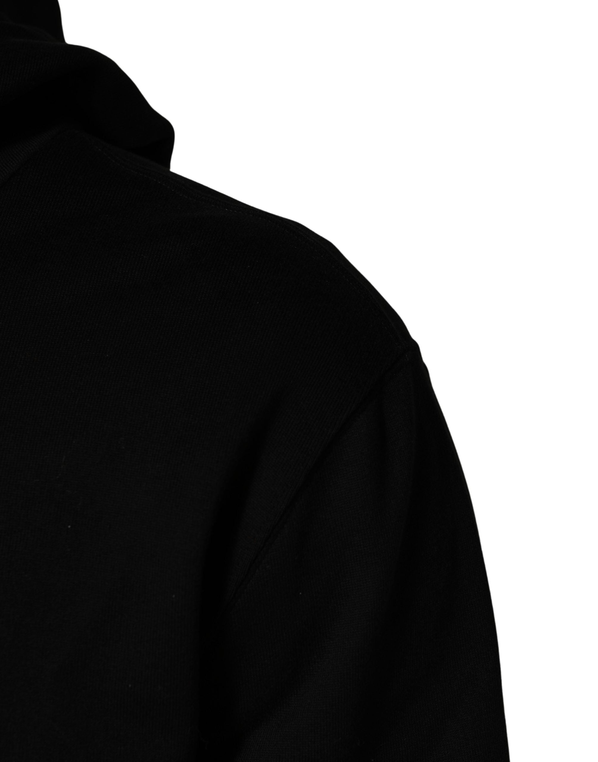 Dolce & Gabbana Dolce & Gabbana #dgfamily Black Cotton Hooded Men Sweatshirt Men's Sweater