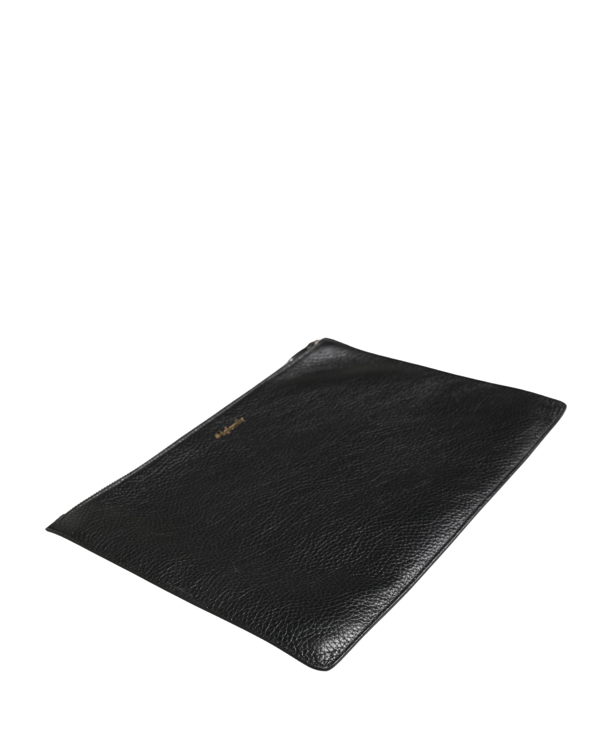 Dolce & Gabbana Dolce & Gabbana Black #DGFamily Embellished Leather Clutch Borse Men's Bag