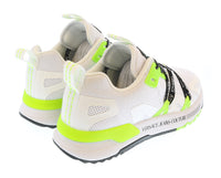 Versace Jeans Couture White Neon Green Lace Up Fashion Athletic Sneakers-