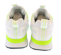 Versace Jeans Couture White Neon Green Lace Up Fashion Athletic Sneakers-