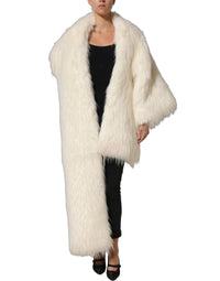 Dolce & Gabbana Dolce & Gabbana White Faux Fur Long Sleeves Coat Women's Jacket