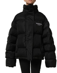 Dolce & Gabbana Black DGVIB3 Embroidered Padded Puffer Women's Jacket