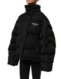 Dolce & Gabbana Black DGVIB3 Embroidered Padded Puffer Women's Jacket