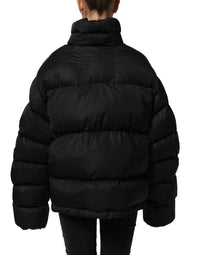 Dolce & Gabbana Black DGVIB3 Embroidered Padded Puffer Women's Jacket