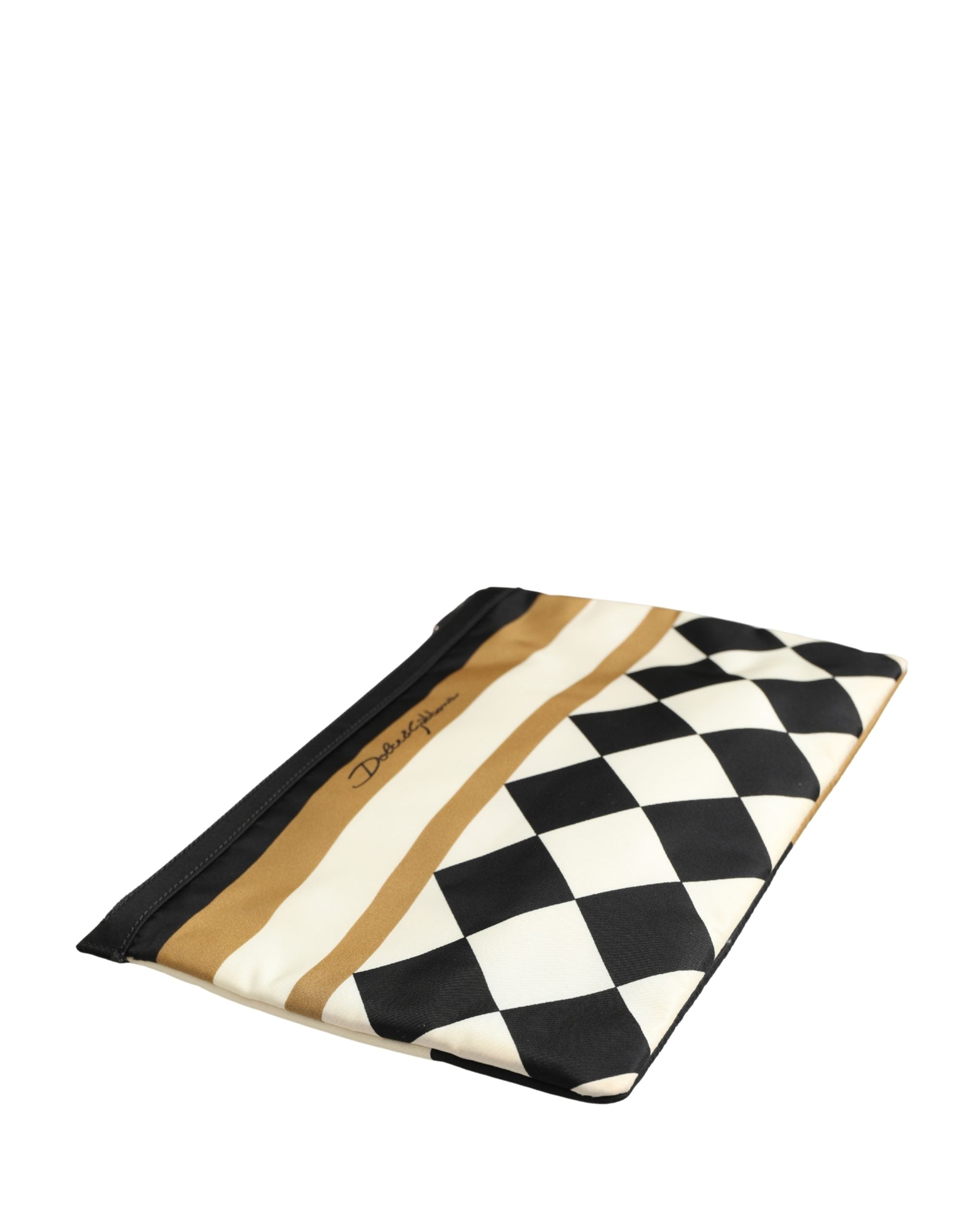 Dolce & Gabbana Dolce & Gabbana Multicolor Checkered Logo Print Nylon Clutch Borse Men's Bag