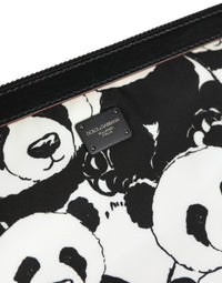 Dolce & Gabbana Dolce & Gabbana Black White Panda Print Nylon Clutch Men Pouch Borse Men's Bag