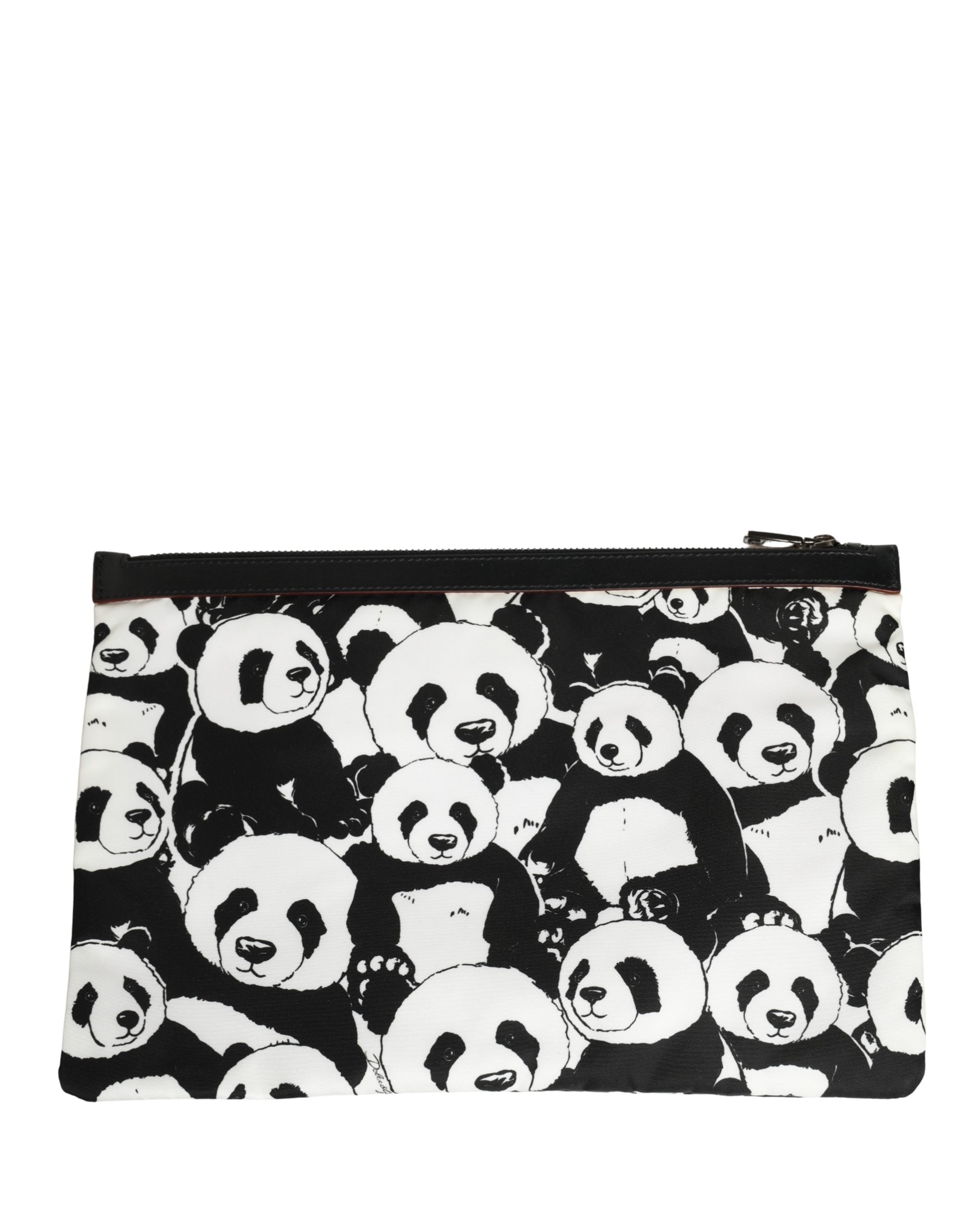 Dolce & Gabbana Dolce & Gabbana Black White Panda Print Nylon Clutch Men Pouch Borse Men's Bag