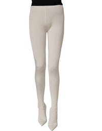 Dolce & Gabbana Dolce & Gabbana White High Heels Pumps Jersey Tights Women's Shoes