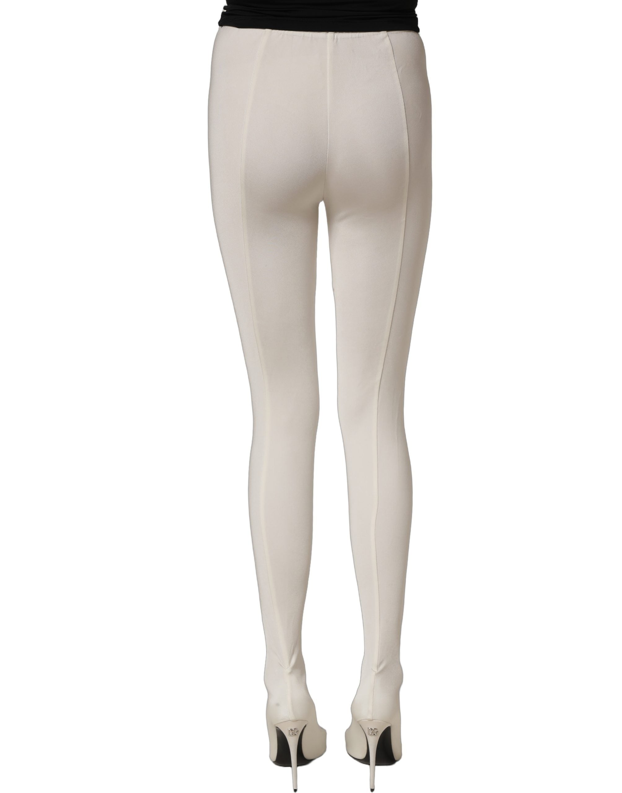 Dolce & Gabbana Dolce & Gabbana White High Heels Pumps Jersey Tights Women's Shoes