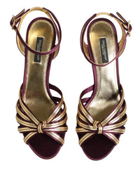 Dolce & Gabbana Dolce & Gabbana Purple Gold Keira Pearl Heels Sandals Women's Shoes