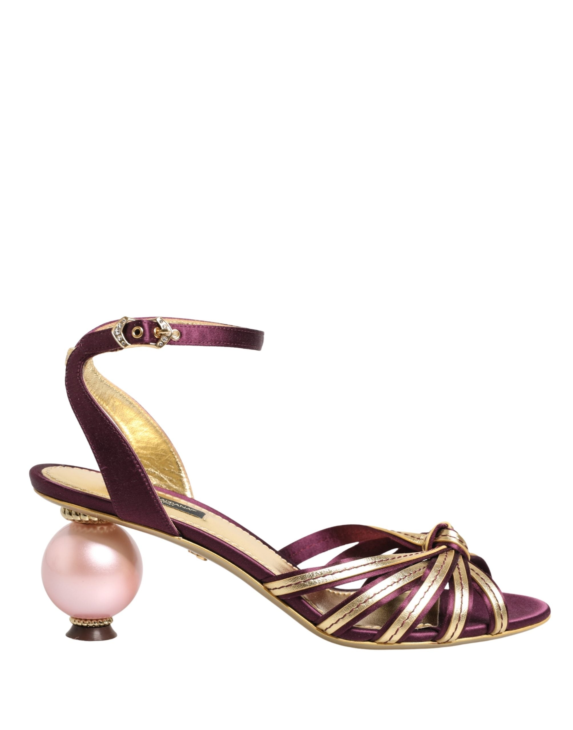 Dolce & Gabbana Dolce & Gabbana Purple Gold Keira Pearl Heels Sandals Women's Shoes