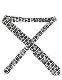 Dolce & Gabbana Dolce & Gabbana White Black Logo Monogram Wide Adjustable Men NeckMen's Men's Tie