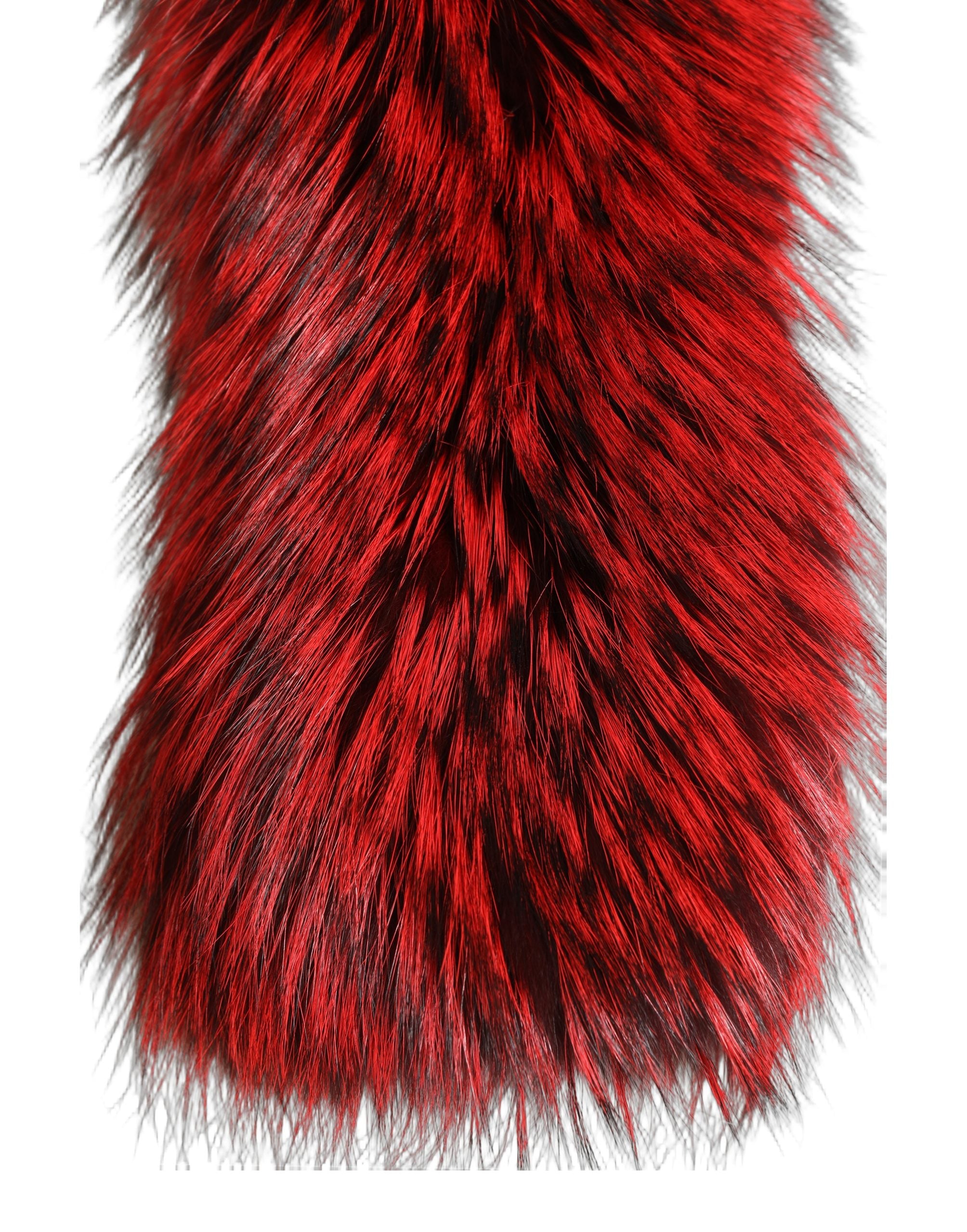 Dolce & Gabbana Dolce & Gabbana Red Fox Fur Neck Wrap Warmer Winter Women's Scarf