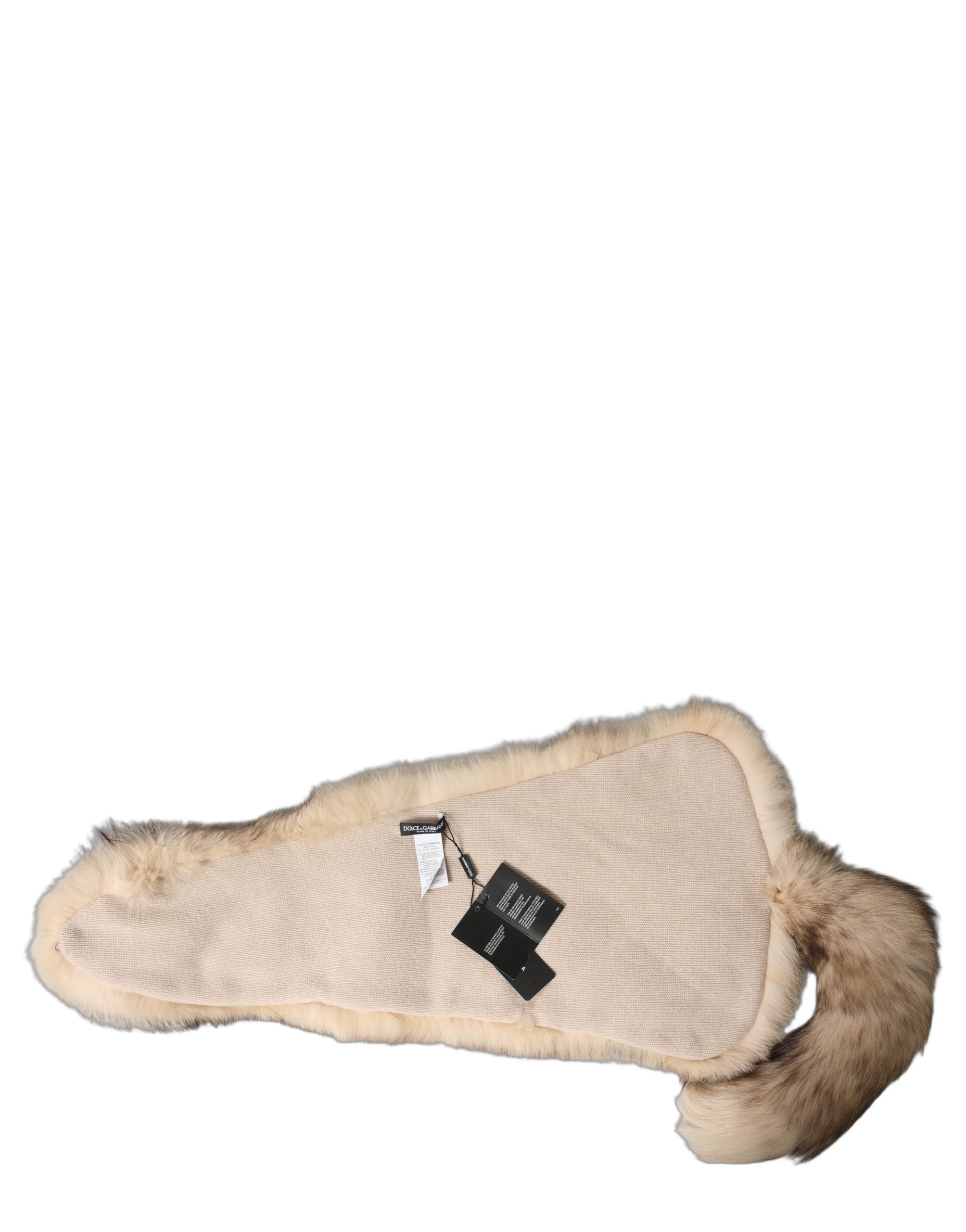 Dolce & Gabbana Dolce & Gabbana Brown Frost Fox Fur Neck Warmer Winter Women's Scarf