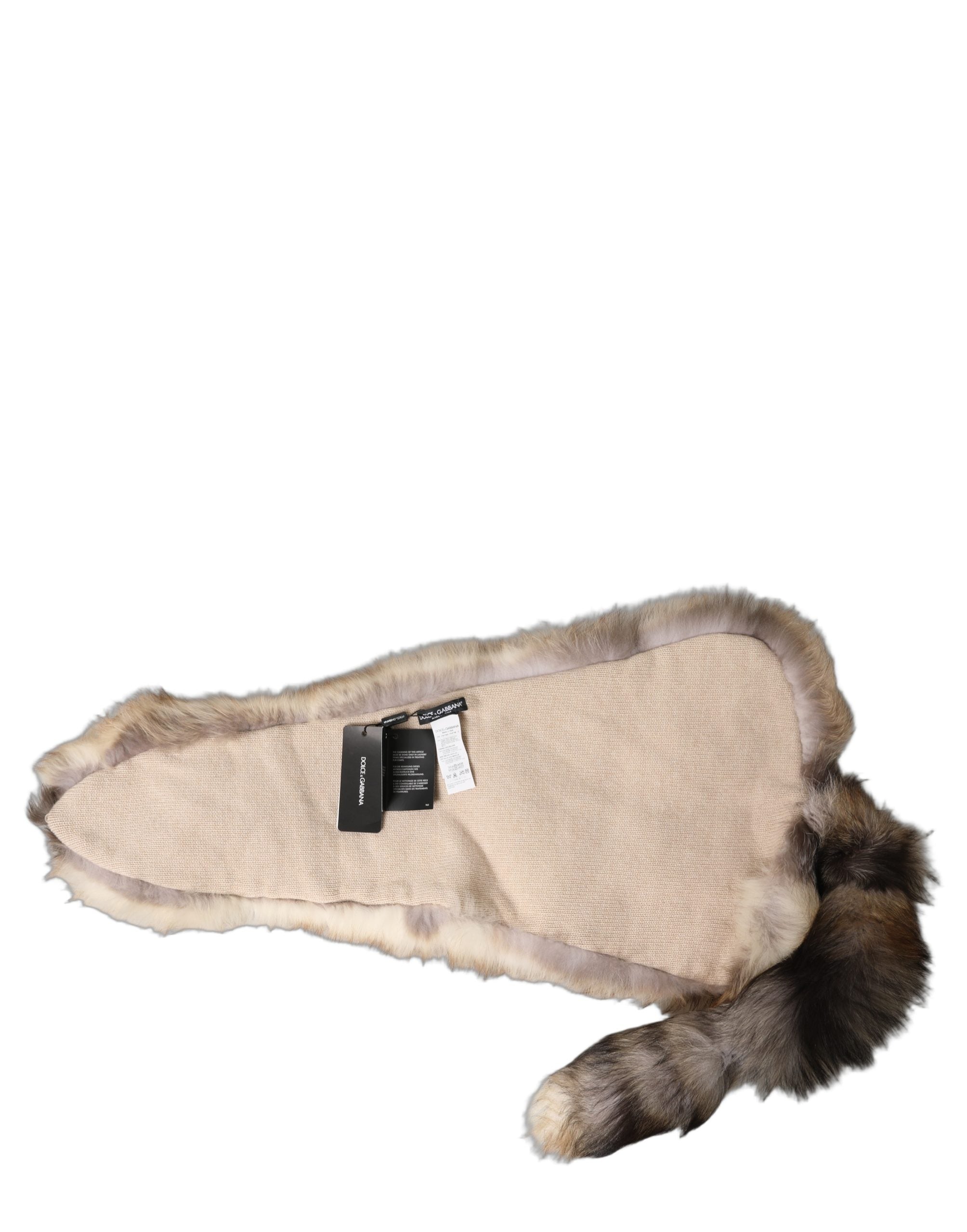 Dolce & Gabbana Dolce & Gabbana Brown Frost Fox Fur Neck Warmer Winter Women's Scarf