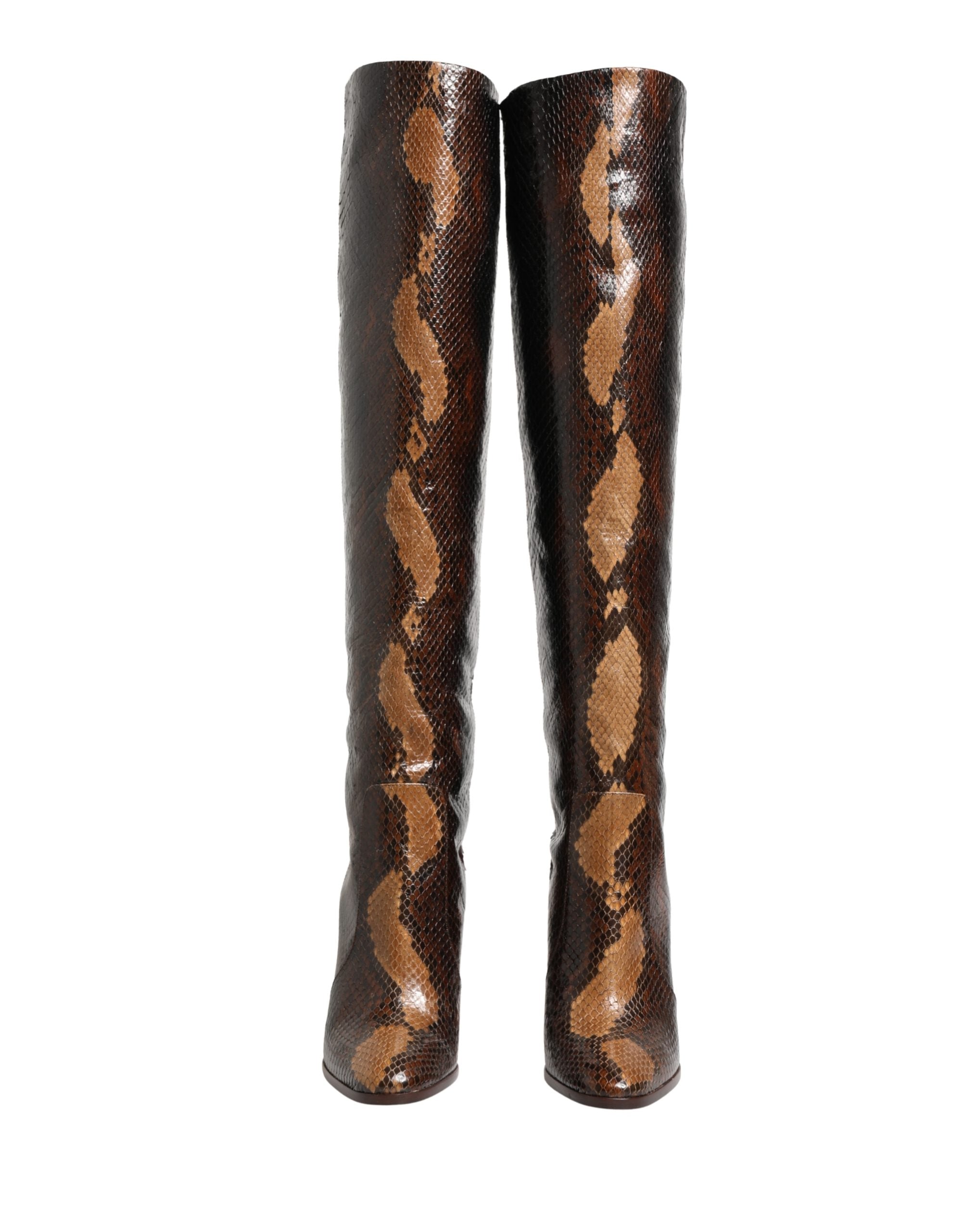 Dolce & Gabbana Dolce & Gabbana Brown Exotic Leather Knee High Boots Women's Shoes