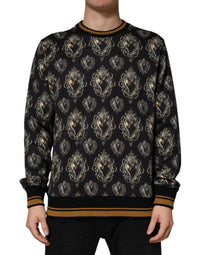 Dolce & Gabbana Dolce & Gabbana Black Sacred Heart Cotton Sweatshirt Men's Sweater