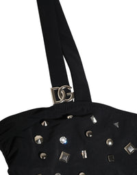 Dolce & Gabbana Black Embellished Cutout Bandeau One Piece Women's Swimwear