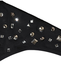Dolce & Gabbana Black Embellished Cutout Bandeau One Piece Women's Swimwear