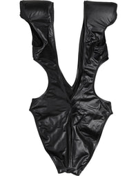 Dolce & Gabbana Black Deep V-Neck Cutout One Piece Women's Swimwear
