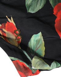 Dolce & Gabbana Black Floral Print One Piece Swimsuit Women's Swimwear