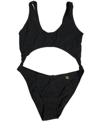 Dolce & Gabbana Black Cutout Logo One Piece Swimsuit Women's Swimwear