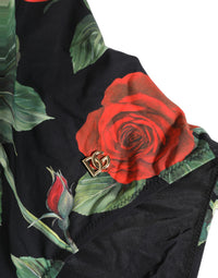 Dolce & Gabbana Black Floral Print One Piece Swimsuit Women's Swimwear
