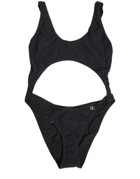 Dolce & Gabbana Black Cutout Logo One Piece Swimsuit Women's Swimwear