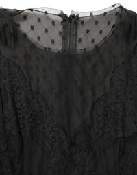 Dolce & Gabbana Dolce & Gabbana Black Lace Trim Sleeveless A-line Mini Women's Dress