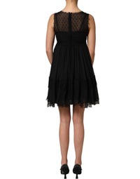 Dolce & Gabbana Dolce & Gabbana Black Lace Trim Sleeveless A-line Mini Women's Dress