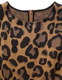 Dolce & Gabbana Dolce & Gabbana Brown LeopardPrint Flared A-line Mini Women's Dress