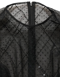 Dolce & Gabbana Dolce & Gabbana Black Mesh Lace Long Sleeved Maxi Gown Women's Dress
