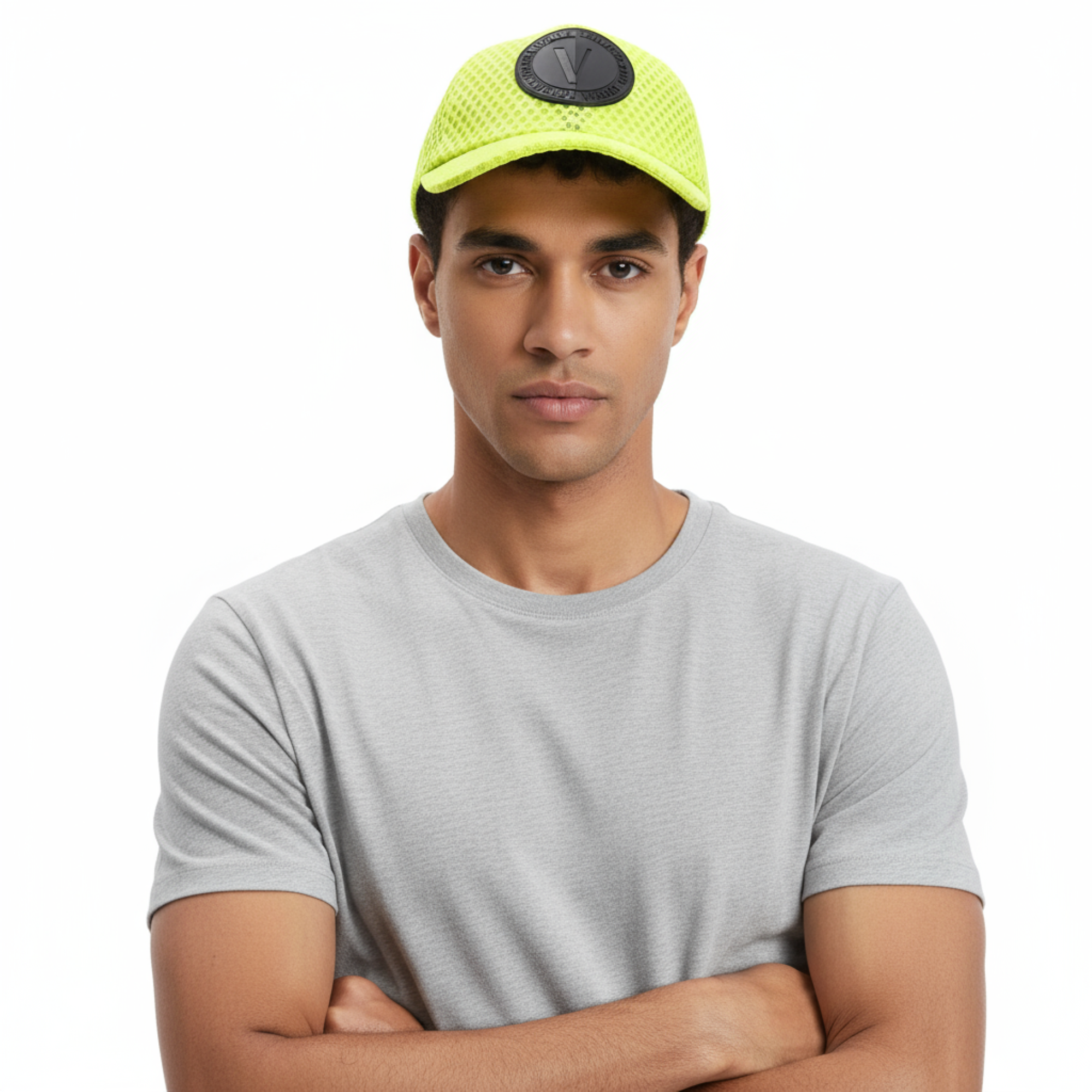 Versace Jeans Couture Neon Yellow Medallion Baseball Cap