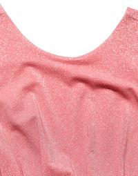Dolce & Gabbana Coral Pink Pleated Sleeveless Max Women's Dress