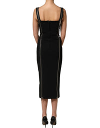 Dolce & Gabbana Dolce & Gabbana Black Sleeveless Front Zipper Midi Women's Dress