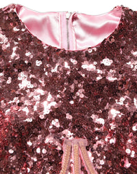 Dolce & Gabbana Dolce & Gabbana Pink Long Sequined Corset Detailing Gown Women's Dress
