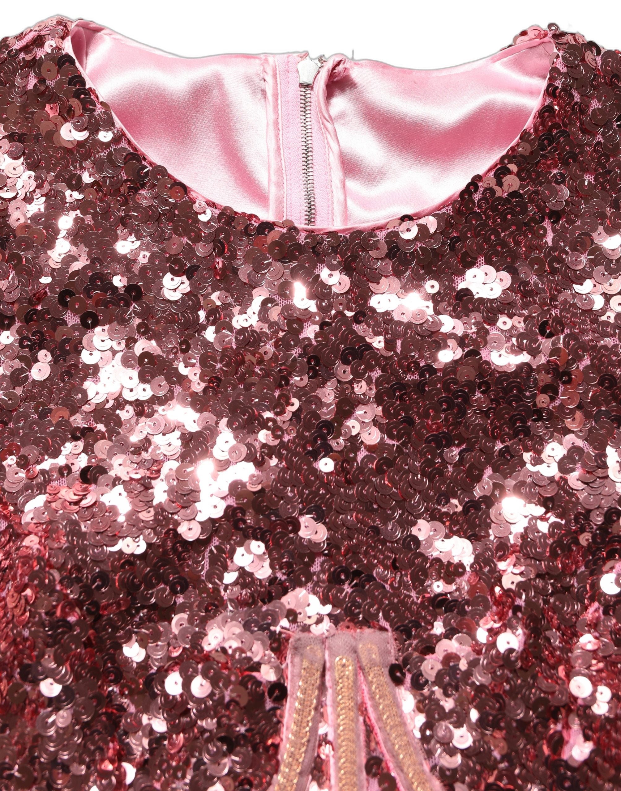 Dolce & Gabbana Dolce & Gabbana Pink Long Sequined Corset Detailing Gown Women's Dress