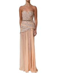 Dolce & Gabbana Dolce & Gabbana Nude Embellished Strapless Evening Gown Women's Dress