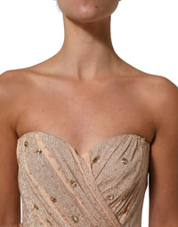 Dolce & Gabbana Dolce & Gabbana Nude Embellished Strapless Evening Gown Women's Dress