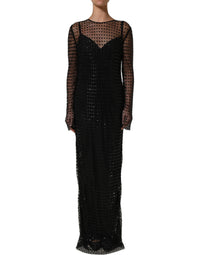 Dolce & Gabbana Black Rhinestones Embellished Gown Women's Dress