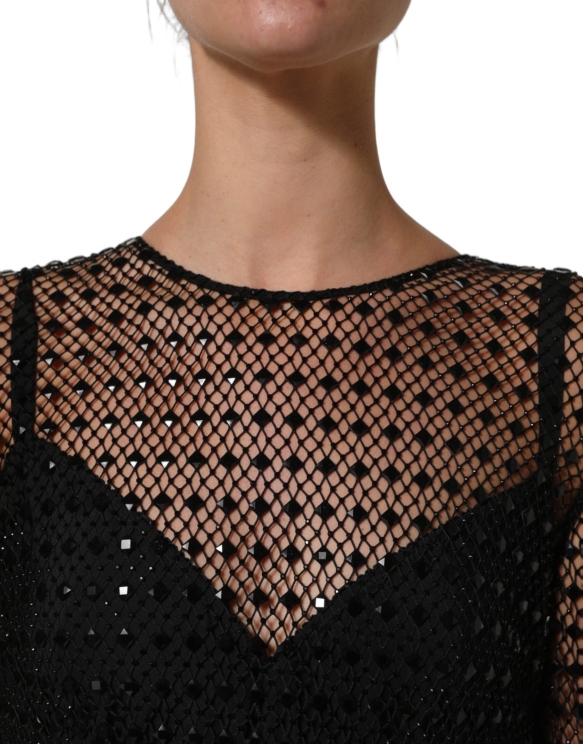 Dolce & Gabbana Black Rhinestones Embellished Gown Women's Dress