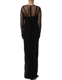 Dolce & Gabbana Black Rhinestones Embellished Gown Women's Dress