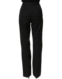 Dolce & Gabbana Dolce & Gabbana Black High Waist Straight Dress Trouser Women's Pants