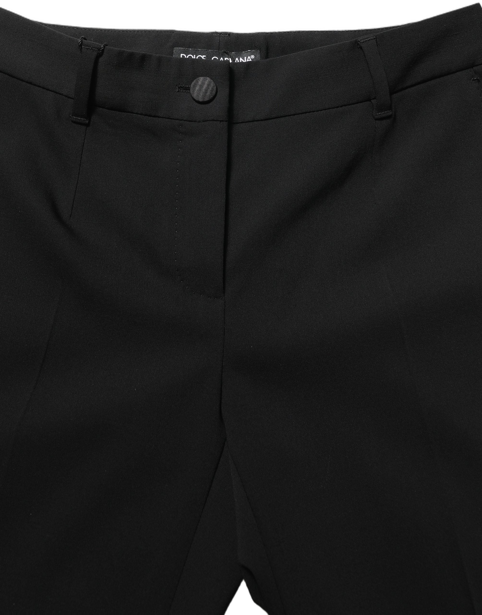 Dolce & Gabbana Dolce & Gabbana Black HighWaist Straight Dress Trouser Women's Pants