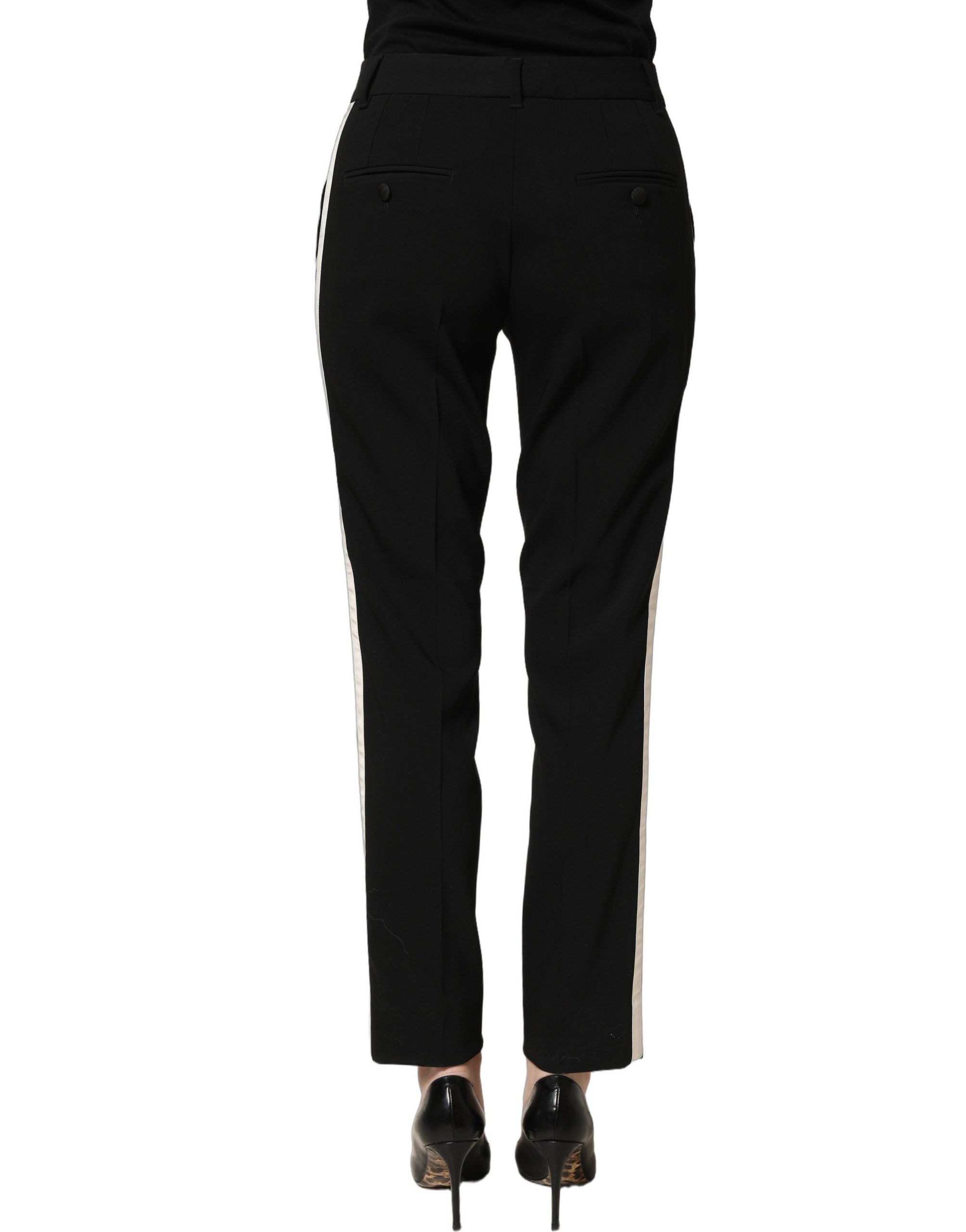 Dolce & Gabbana Dolce & Gabbana Black HighWaist Straight Dress Trouser Women's Pants
