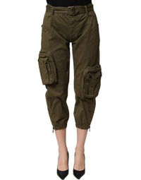 Dolce & Gabbana Dolce & Gabbana Olive Green High Waist Cargo Trouser Women's Pants